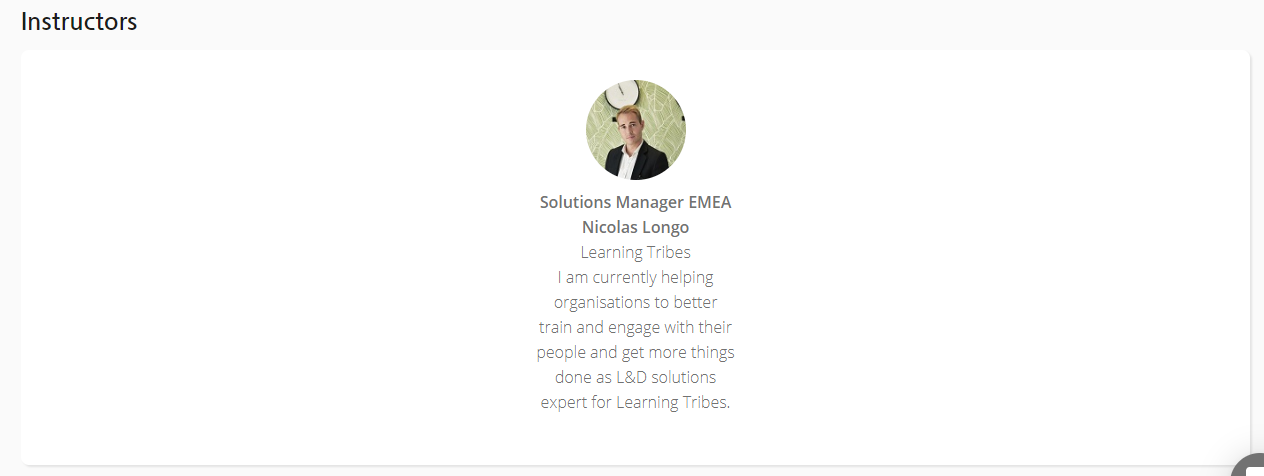 Add Instructors To The Course Presentation Page Triboo Customer Success Center Add Instructors To The Course Presentation Page Triboo Customer Success Center
